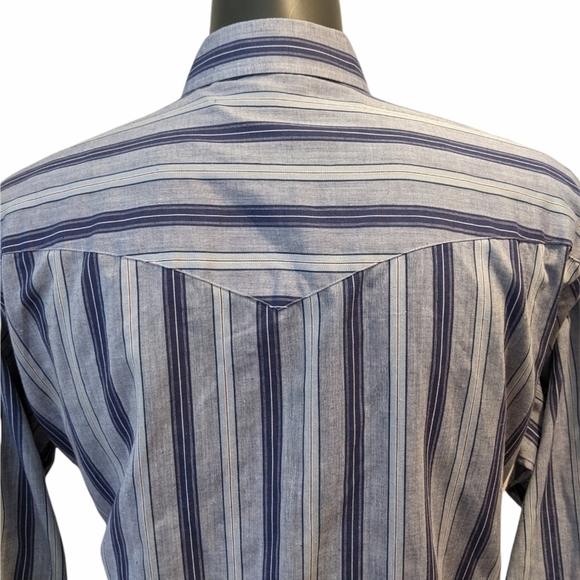 Knightsbridge blue striped western shirt XL - Picture 5 of 7
